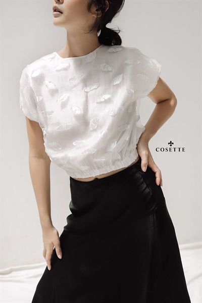  Áo tay liền bông ép trắng 