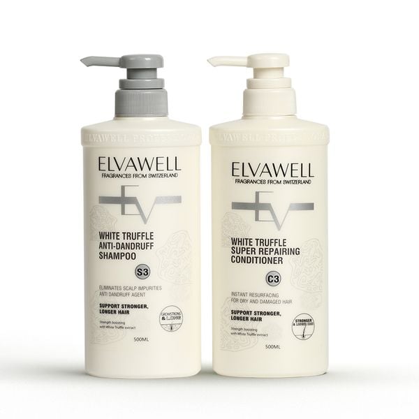  (500ml) Cặp dầu gội giảm gàu siêu suôn mượt Elvawell 