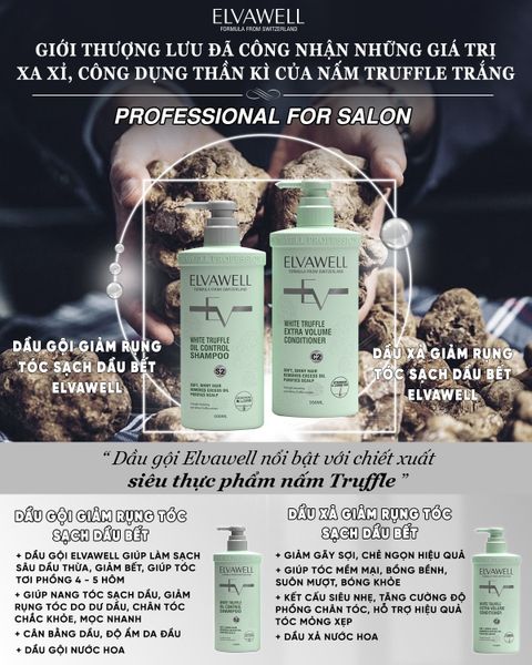  Dầu xả giảm rụng tóc sạch dầu bết Elvawell 500ml 