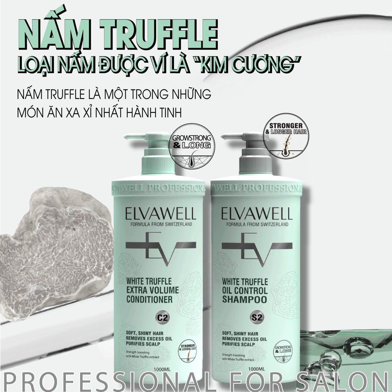  Dầu xả giảm rụng tóc sạch dầu bết Elvawell 1000ml 
