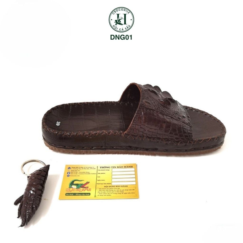 Dép da gù cá sấu DNG01 – Quai ngang thiết kế riêng, đẳng cấp độc bản