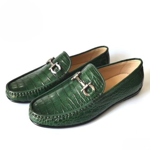 GLB39X – Giày lười da bụng cá sấu phiên bản màu xanh Green | Có sẵn – Đẳng cấp và khác biệt