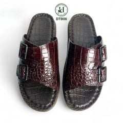 DTB06 – Dép Quai Ngang Da Cá Sấu Đế Cao Thủ Công, Tuyên Ngôn Thanh Lịch Của Quý Ông Hiện Đại