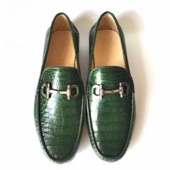 GLB39X – Giày lười da bụng cá sấu phiên bản màu xanh Green | Có sẵn – Đẳng cấp và khác biệt