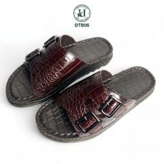 DTB06 – Dép Quai Ngang Da Cá Sấu Đế Cao Thủ Công, Tuyên Ngôn Thanh Lịch Của Quý Ông Hiện Đại