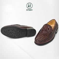 Giày lười đế cao da gù cá sấu thật 100%, phong cách mạnh mẽ – đẳng cấp - GTG601