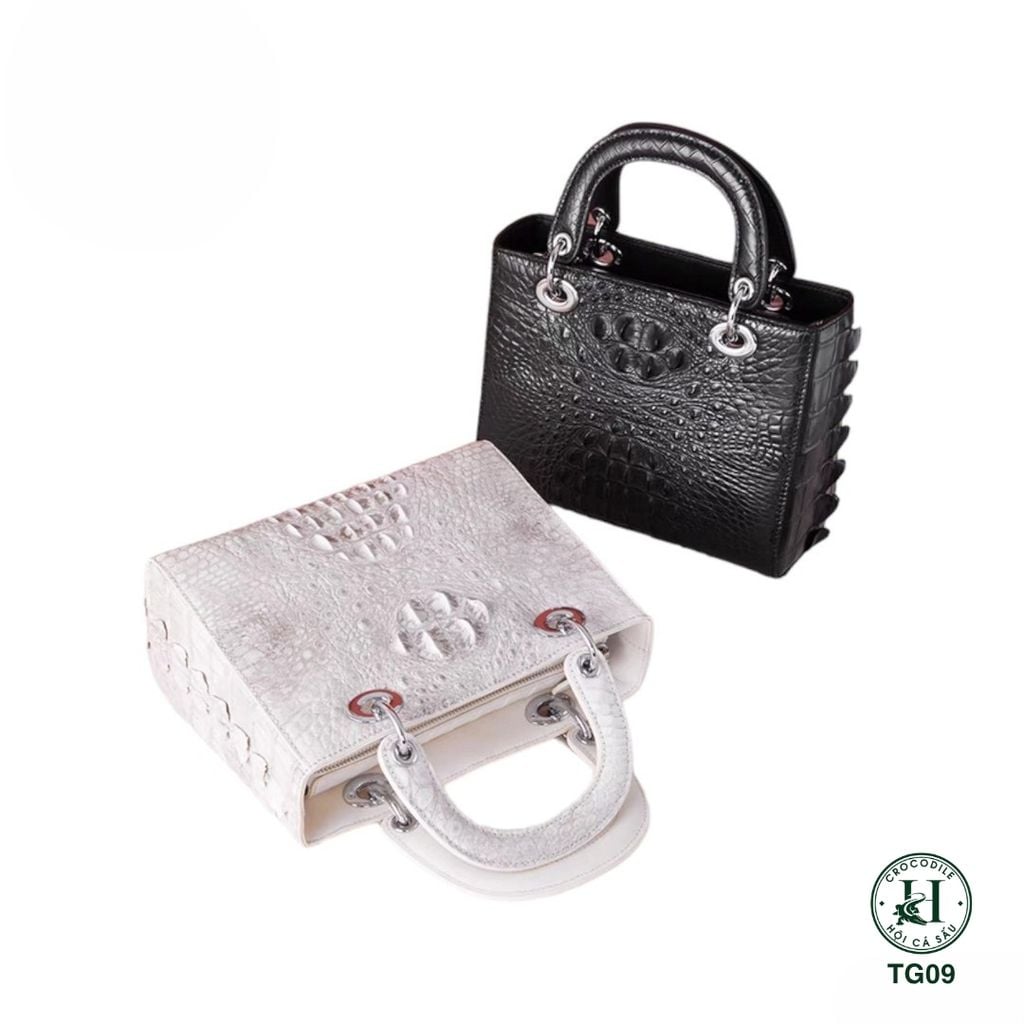 TG09 – Túi Dio da gù cá sấu thật màu đen | Thanh lịch – Cá tính – Vượt thời gian