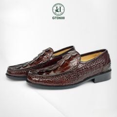 Giày lười đế cao da đuôi cá sấu thật 100% - GTD600, thủ công tinh xảo, khẳng định đẳng cấp quý ông