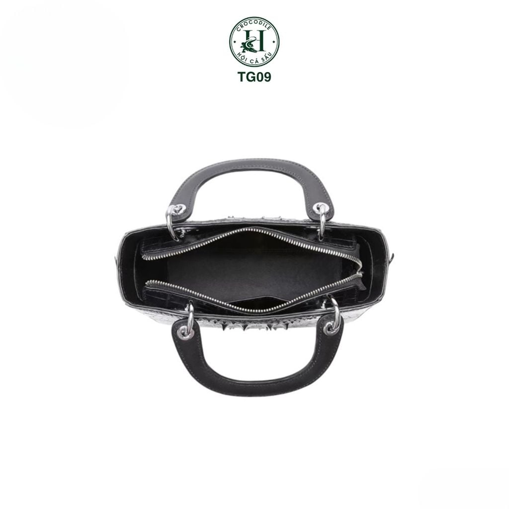 TG09 – Túi Dio da gù cá sấu thật màu đen | Thanh lịch – Cá tính – Vượt thời gian