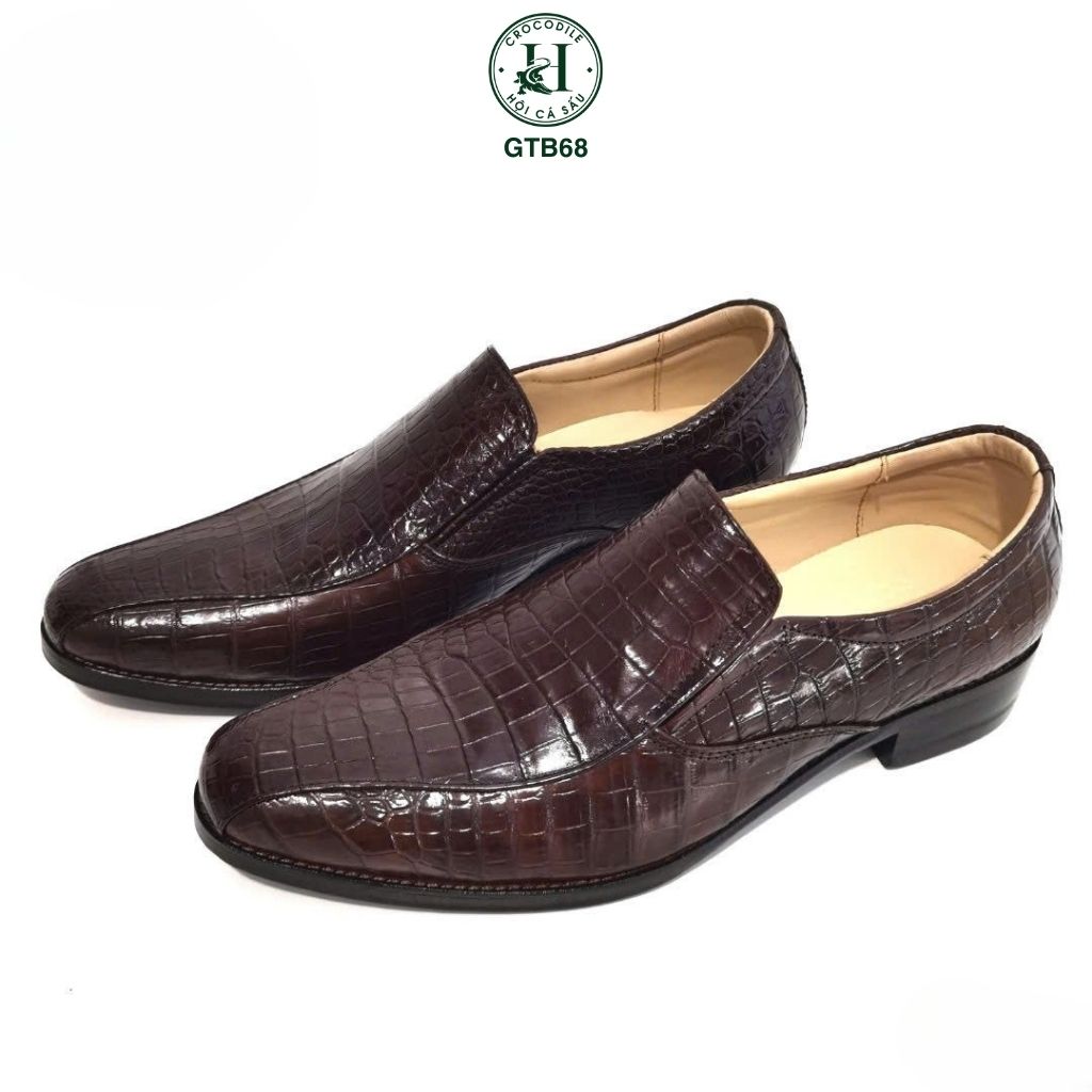 GTB68 – Giày Tây Loafer da cá sấu thật | Thiết kế không dây, đẳng cấp cá nhân hóa