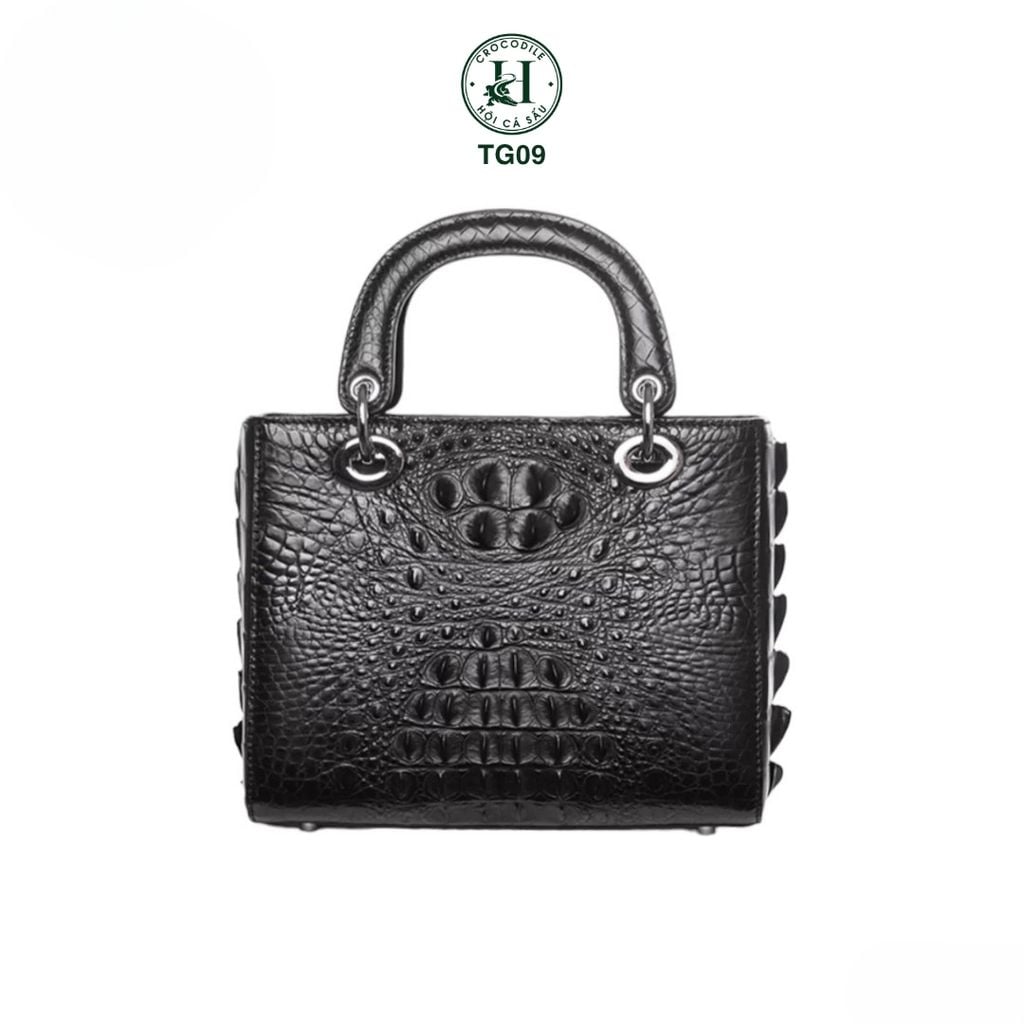 TG09 – Túi Dio da gù cá sấu thật màu đen | Thanh lịch – Cá tính – Vượt thời gian