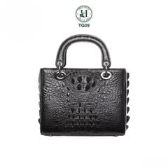 TG09 – Túi Dio da gù cá sấu thật màu đen | Thanh lịch – Cá tính – Vượt thời gian