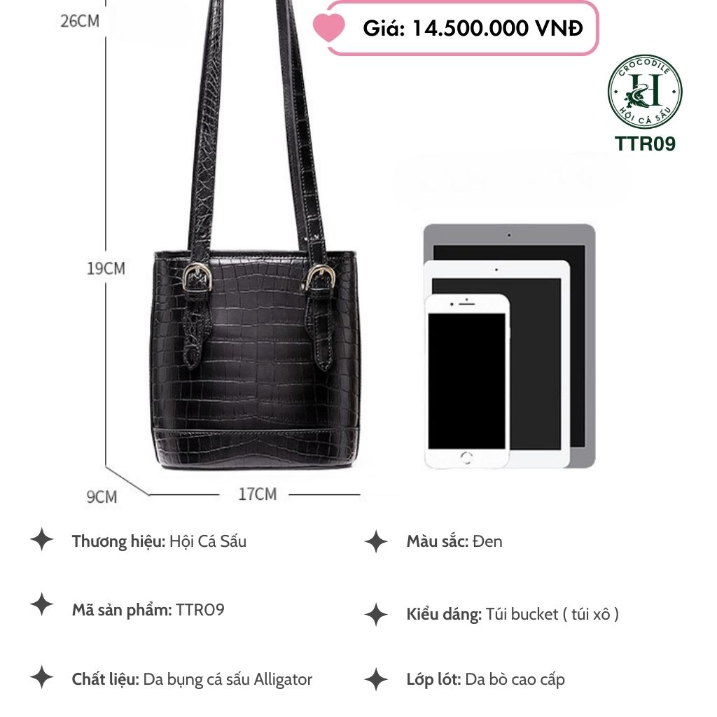 Túi xách nữ da cá sấu TTR09 là biểu tượng của sự sang trọng, đẳng cấp và quyền lực