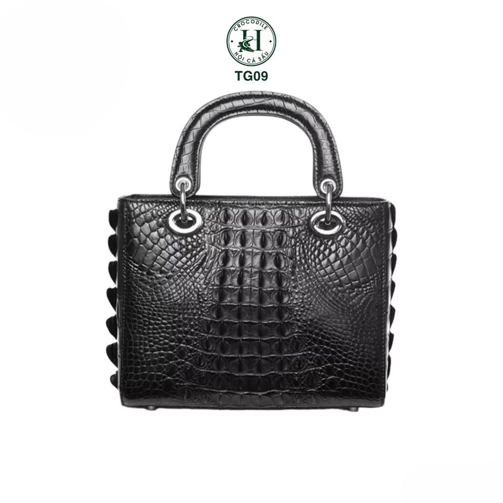 TG09 – Túi Dio da gù cá sấu thật màu đen | Thanh lịch – Cá tính – Vượt thời gian