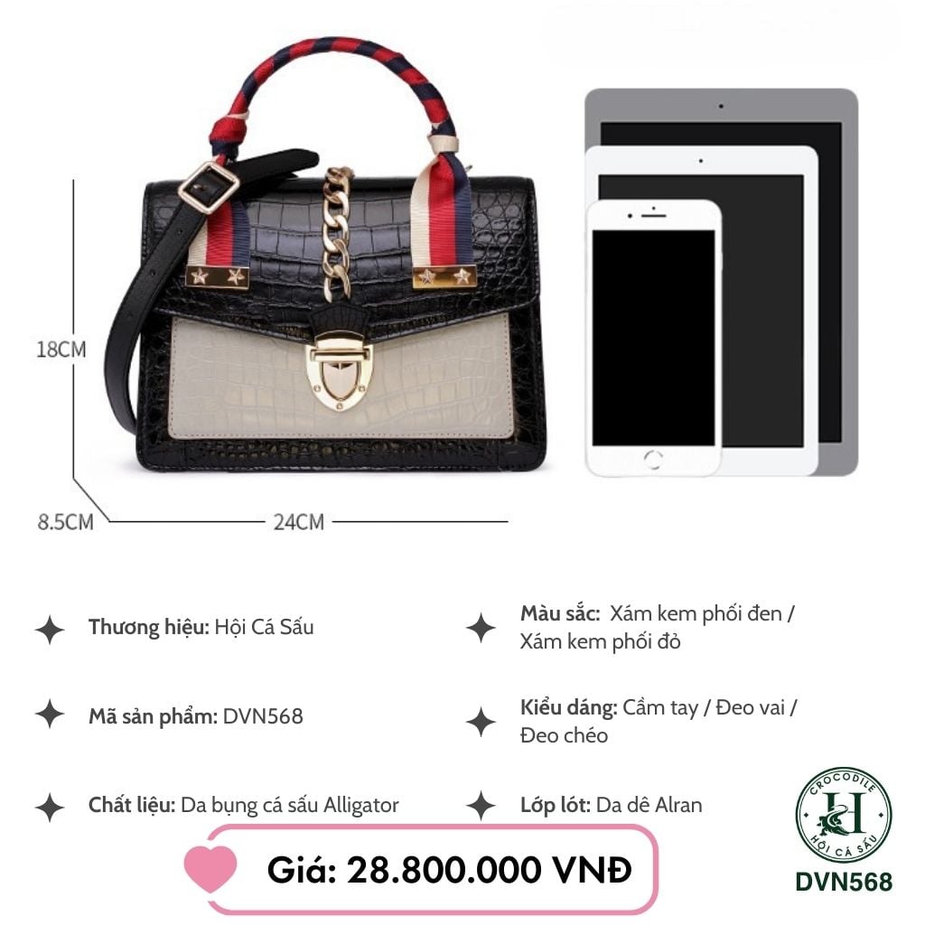 Túi Xách Nữ Da Cá Sấu DVN568 – Biểu Tượng Sang Trọng Và Đẳng Cấp