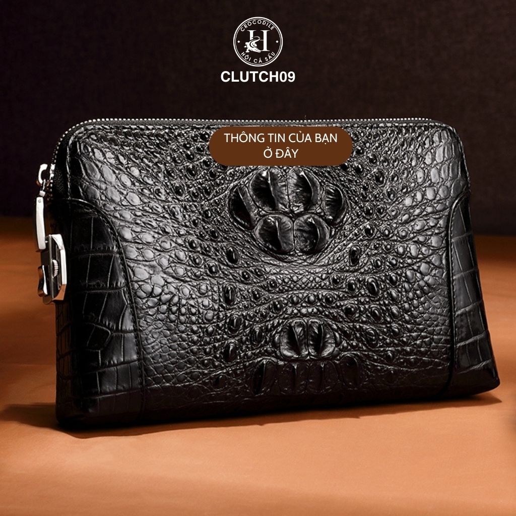 Clutch da cá sấu CLUTCH09 là biểu tượng của sự sang trọng, đẳng cấp và quyền lực