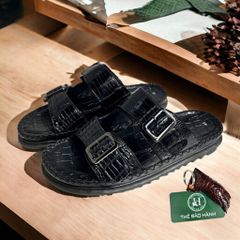 DTB05 – Dép quai ngang da bụng cá sấu | Đế cao – Êm chân – Lịch lãm mỗi bước đi