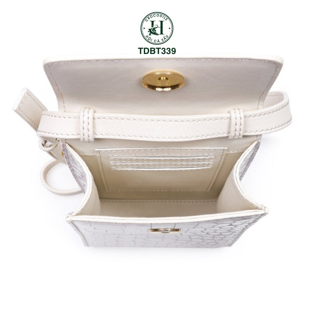 Túi đeo da cá sấu bạch tạng Thái Lan TDBT339 | Thiết kế thủ công cao cấp
