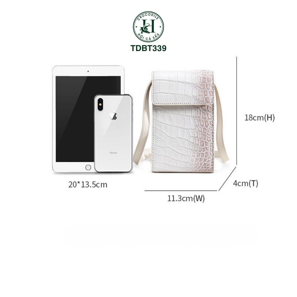 Túi đeo da cá sấu bạch tạng Thái Lan TDBT339 | Thiết kế thủ công cao cấp