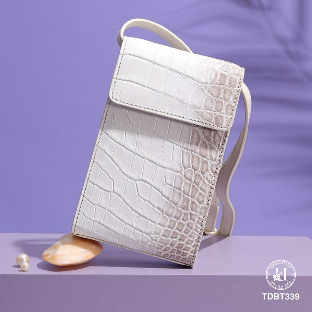 Túi đeo da cá sấu bạch tạng Thái Lan TDBT339 | Thiết kế thủ công cao cấp