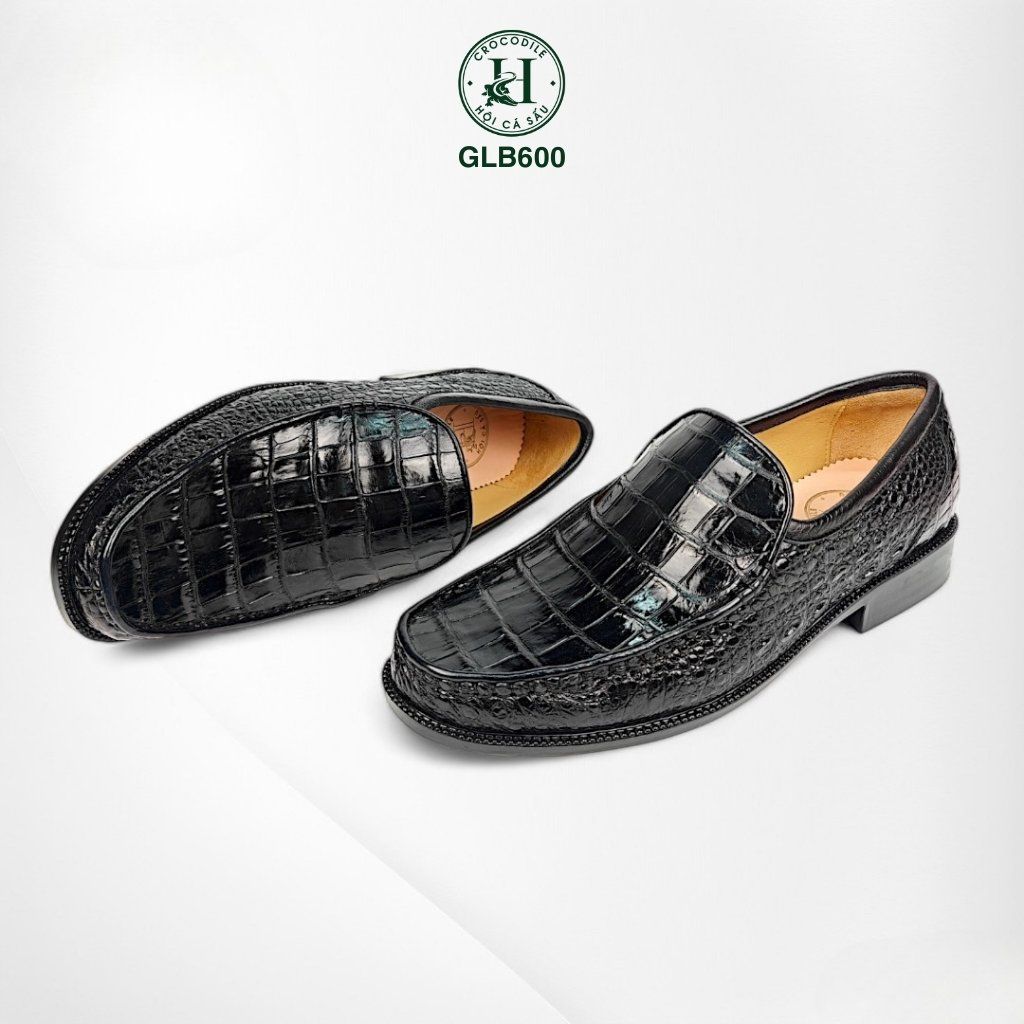 Giày lười đế cao da bụng cá sấu thật 100% - GLB600  sang trọng & mạnh mẽ trong từng bước chân