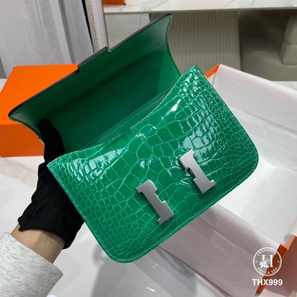 Túi H Constance da cá sấu bóng 19cm | Sang trọng, thời thượng