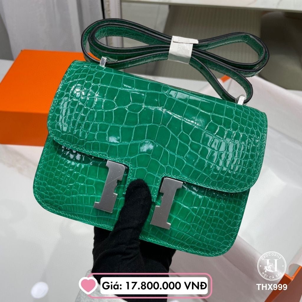 Túi H Constance da cá sấu bóng 19cm | Sang trọng, thời thượng