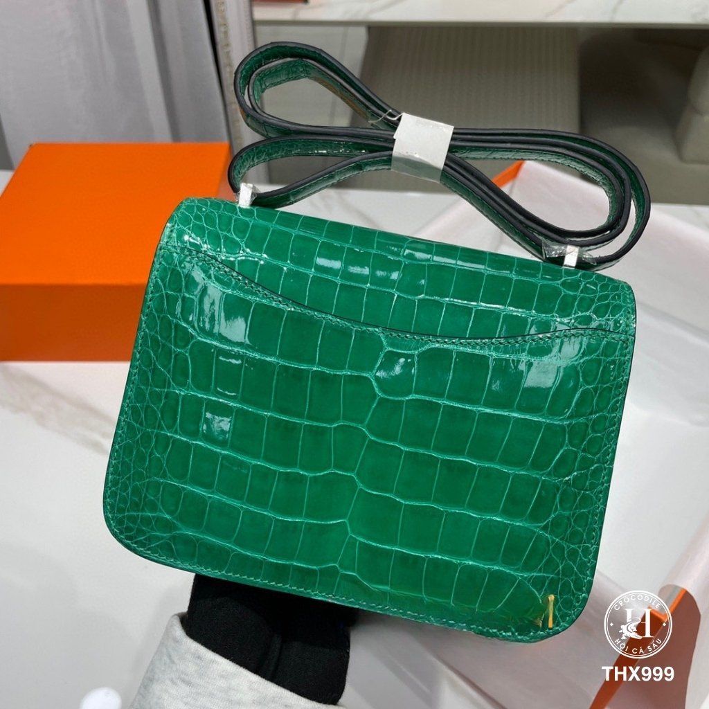 Túi H Constance da cá sấu bóng 19cm | Sang trọng, thời thượng