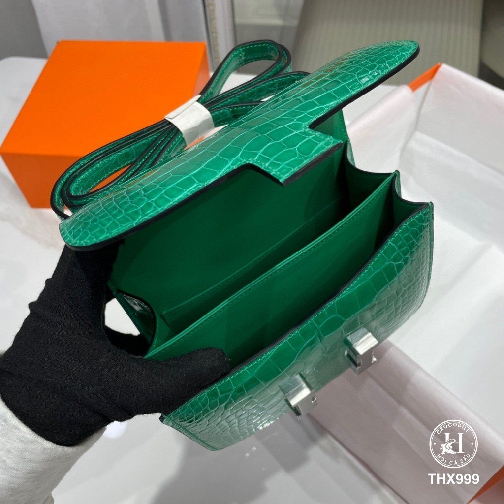 Túi H Constance da cá sấu bóng 19cm | Sang trọng, thời thượng