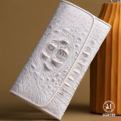 VÍ CẦM TAY DA CÁ SẤU BẠCH TẠNG 3GBT89