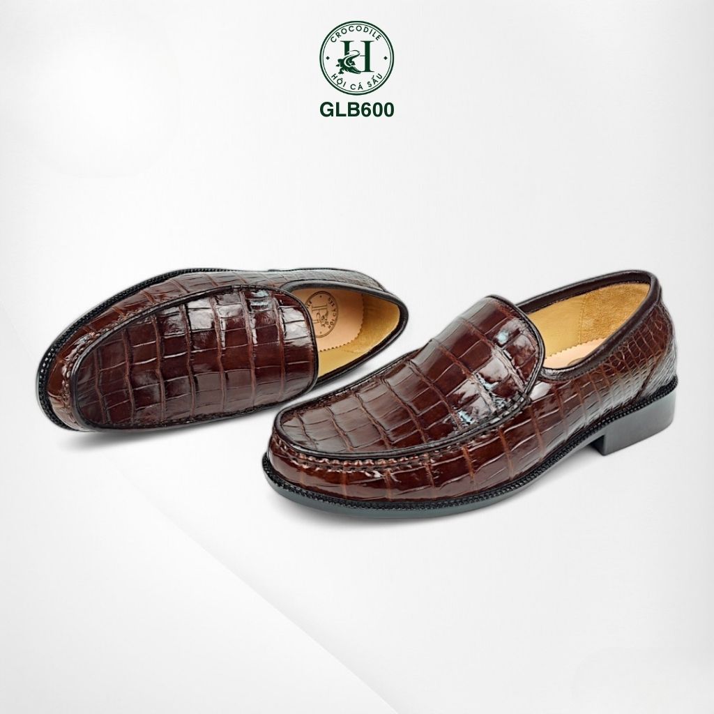 Giày lười đế cao da bụng cá sấu thật 100% - GLB600  sang trọng & mạnh mẽ trong từng bước chân