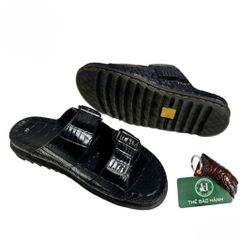 DTB05 – Dép quai ngang da bụng cá sấu | Đế cao – Êm chân – Lịch lãm mỗi bước đi