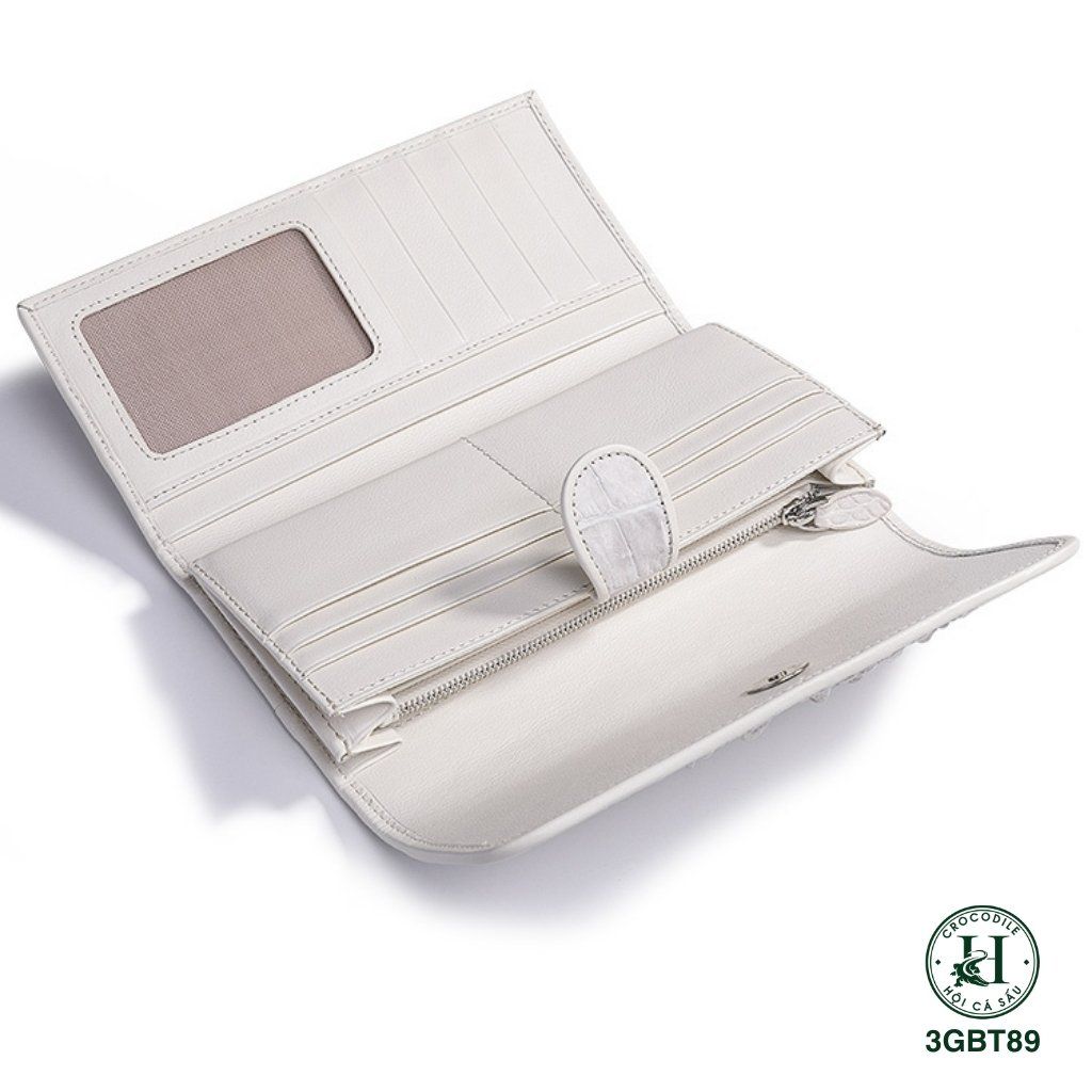 VÍ CẦM TAY DA CÁ SẤU BẠCH TẠNG 3GBT89