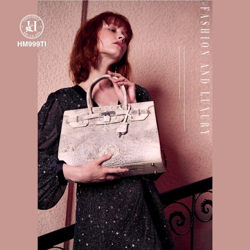Túi xách HM999TI da cá sấu nguyên tấm - Tinh hoa thủ công đẳng cấp