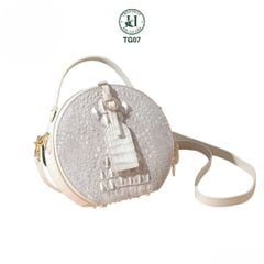TG07 – Túi tròn da gù cá sấu thật 100% | Thiết kế độc bản – Phong cách nghệ thuật