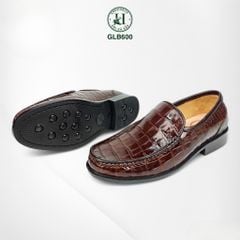 Giày lười đế cao da bụng cá sấu thật 100% - GLB600  sang trọng & mạnh mẽ trong từng bước chân