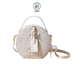 TG07 – Túi tròn da gù cá sấu thật 100% | Thiết kế độc bản – Phong cách nghệ thuật