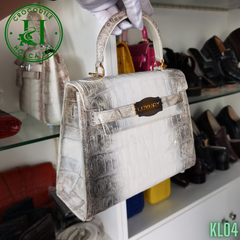 Túi nữ da cá sấu bạch tạng cao cấp KL04
