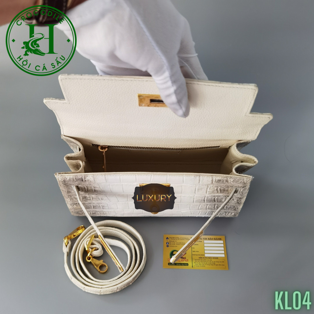 Túi nữ da cá sấu bạch tạng cao cấp KL04