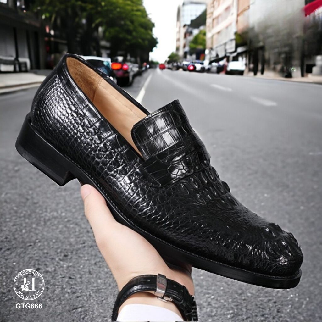 GTG666 – Giày Tây không dây da gù cá sấu | Bản lĩnh, sang trọng, đậm chất riêng