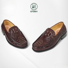 Giày lười đế cao da gù cá sấu thật 100%, phong cách mạnh mẽ – đẳng cấp - GTG601