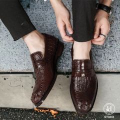 GTG666 – Giày Tây không dây da gù cá sấu | Bản lĩnh, sang trọng, đậm chất riêng