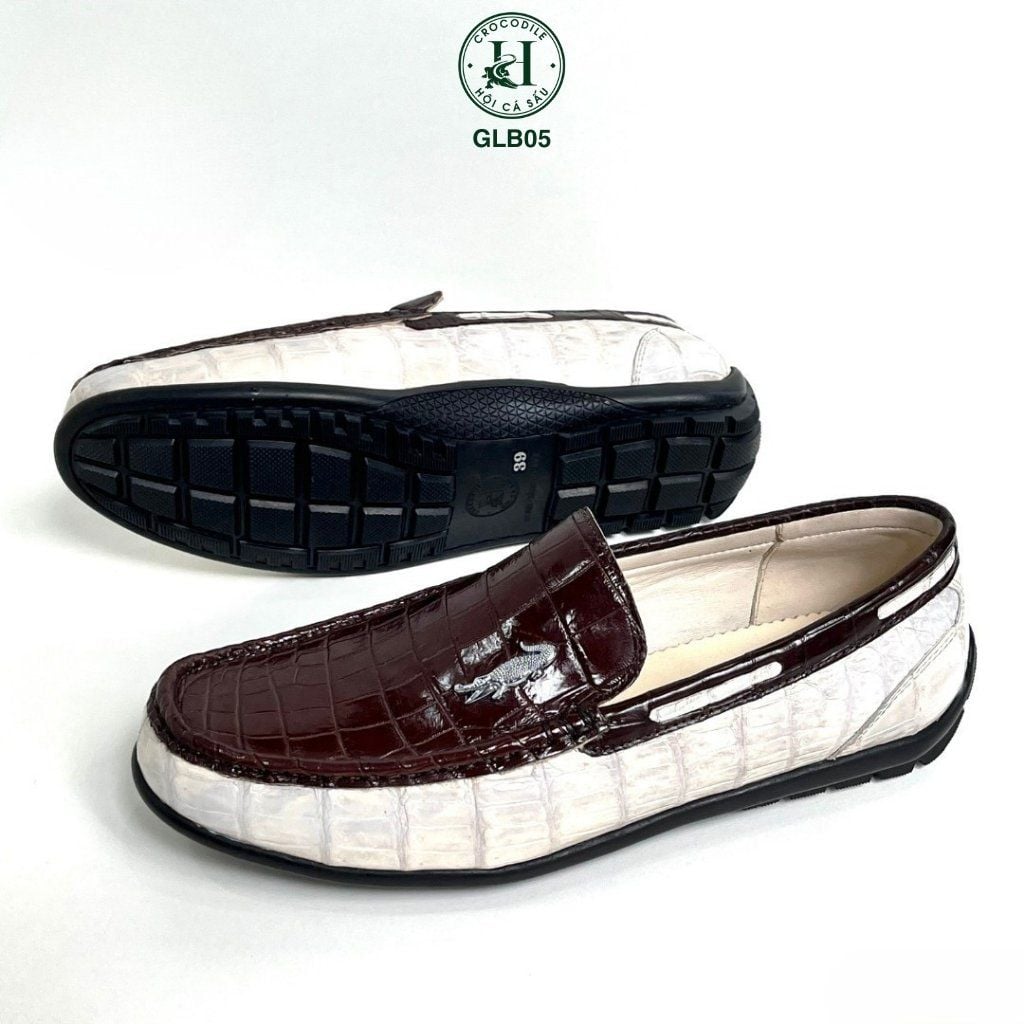 GLB05 – Giày lười da bụng cá sấu thật | Có sẵn – Chuẩn form – Lịch lãm nam tính