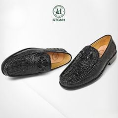 Giày lười đế cao da gù cá sấu thật 100%, phong cách mạnh mẽ – đẳng cấp - GTG601