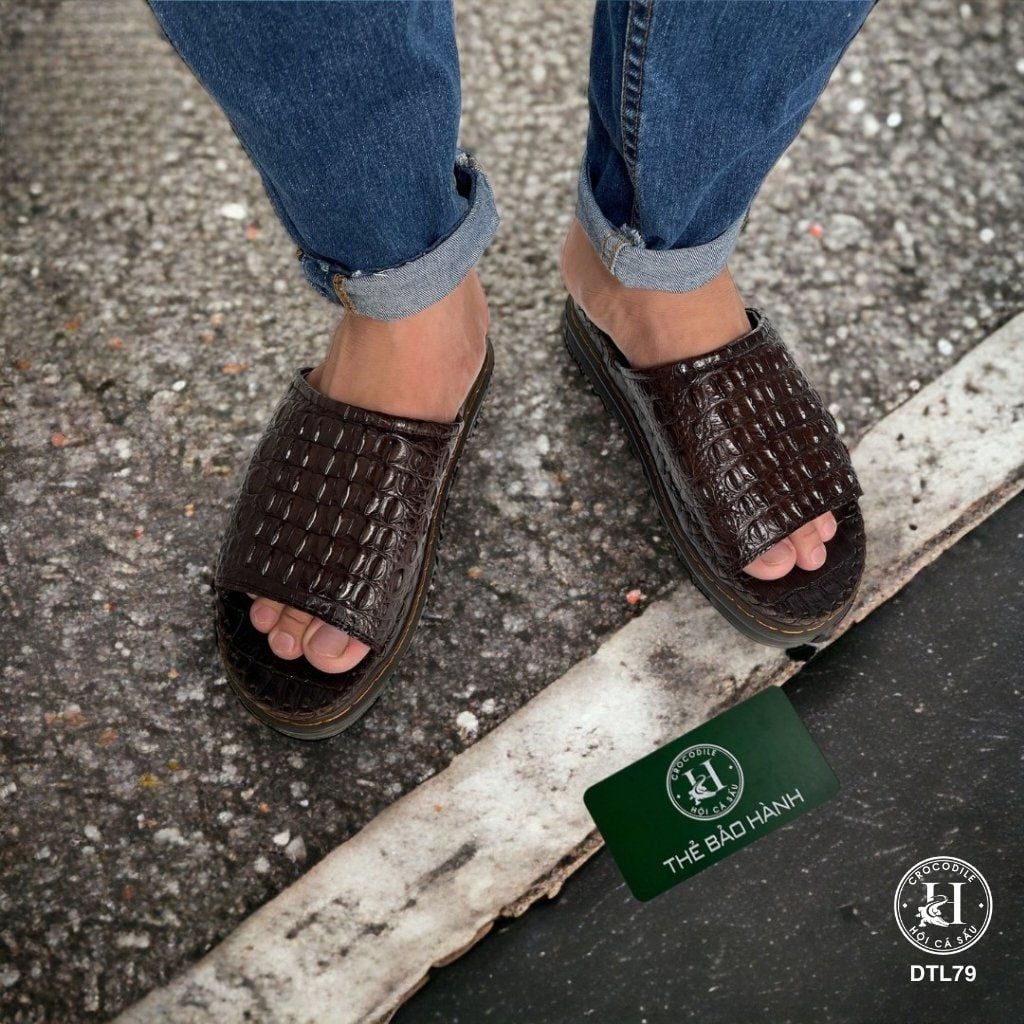 DÉP DOCTOR DA LƯNG CÁ SẤU DTL79 ( Đen ) – CÁ TÍNH ĐẬM CHẤT THỜI TRANG - CHIỀU CAO 5cm