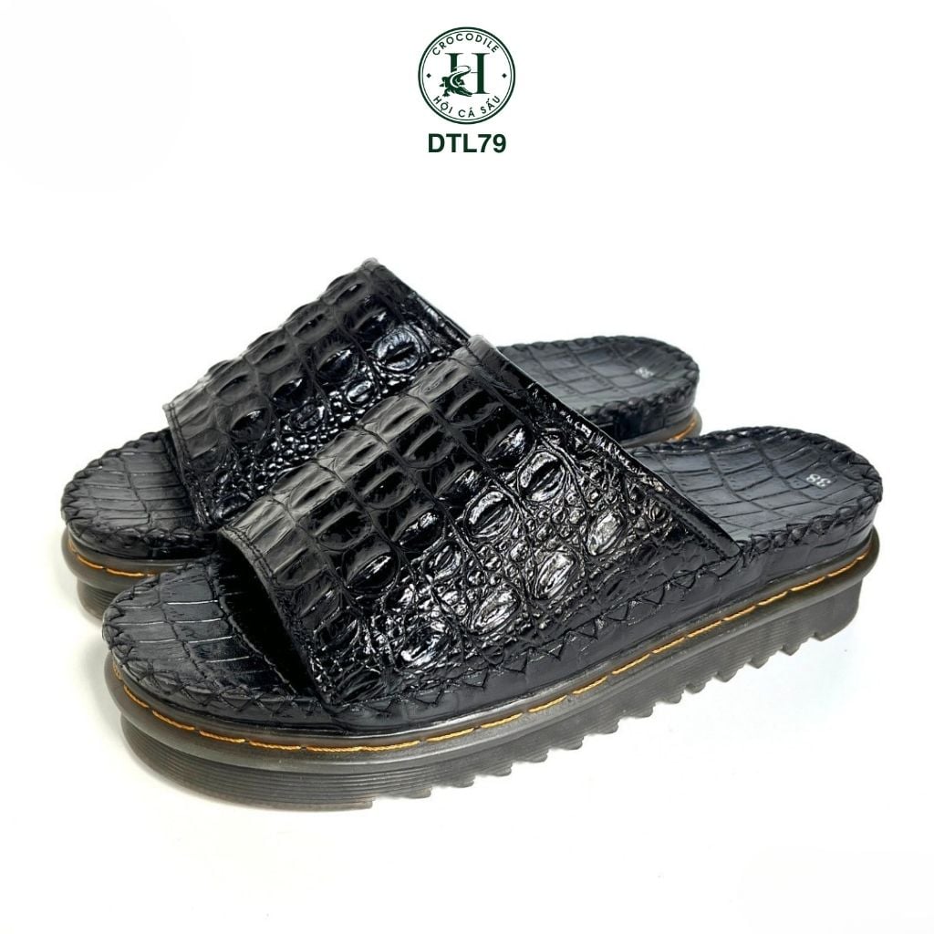 DÉP DOCTOR DA LƯNG CÁ SẤU DTL79 ( Đen ) – CÁ TÍNH ĐẬM CHẤT THỜI TRANG - CHIỀU CAO 5cm