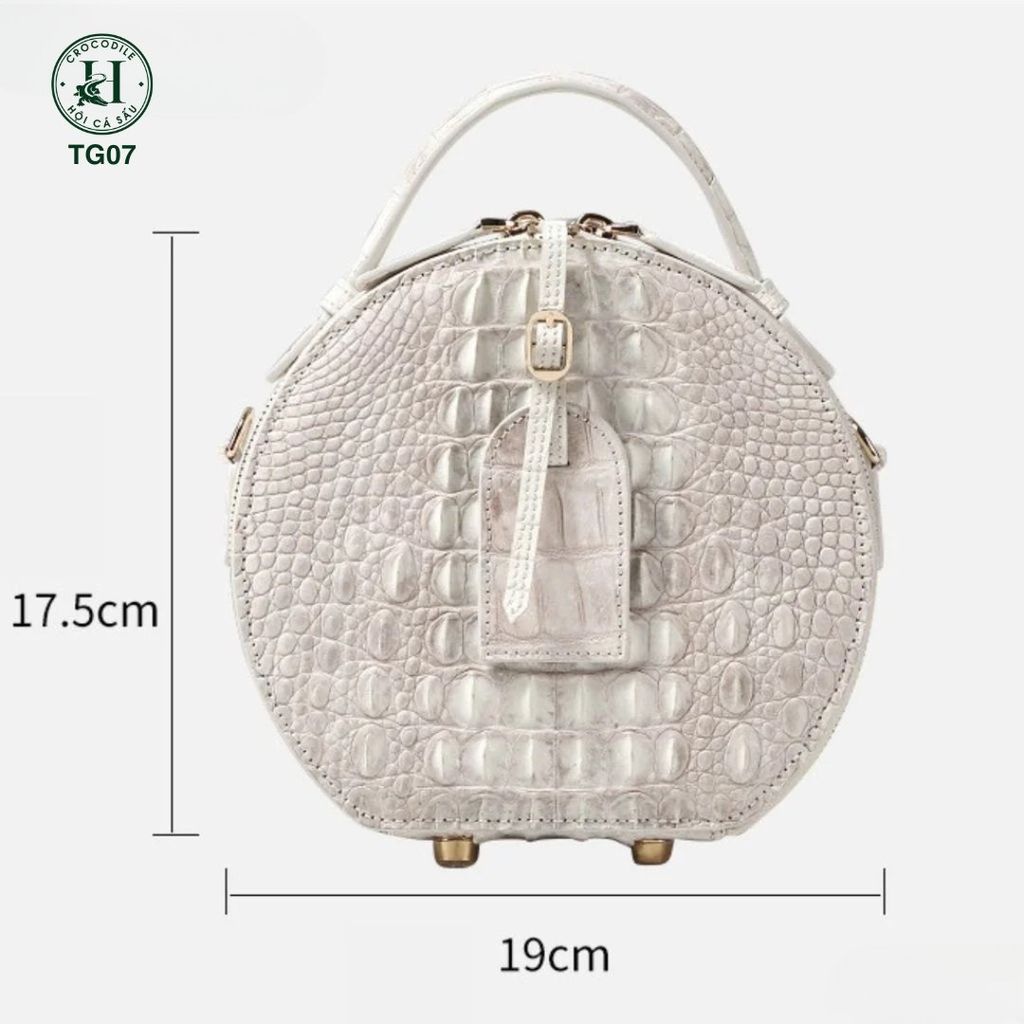 TG07 – Túi tròn da gù cá sấu thật 100% | Thiết kế độc bản – Phong cách nghệ thuật