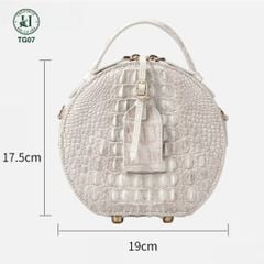 TG07 – Túi tròn da gù cá sấu thật 100% | Thiết kế độc bản – Phong cách nghệ thuật