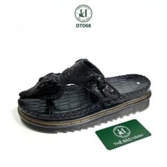 DÉP DOCTOR DA ĐẦU CÁ SẤU DTD68 ( Nâu ) – ĐẾ CAO 5CM, THIẾT KẾ QUAI KẸP CÁ TÍNH