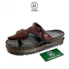 DÉP DOCTOR DA ĐẦU CÁ SẤU DTD68 ( Nâu ) – ĐẾ CAO 5CM, THIẾT KẾ QUAI KẸP CÁ TÍNH